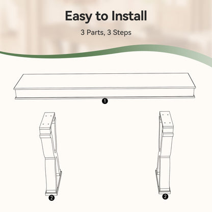 TRIBEWOOD 63-Inch Solid Wood Console Table, Farmhouse Entryway Table with X-Shaped Legs, Long Sofa Table for Living Room, Hallway, or Foyer, Easy Assembly, Anti-tip Kits