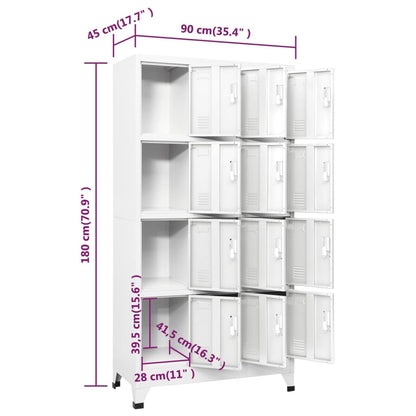 Gecheer Steel Locker Cabinet with 12 Compartments and Lockable Doors, Industrial Design, Easy Assembly, Grey 90 x 45 x 180 cm for Fitness Centers