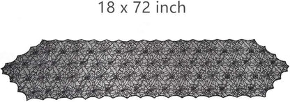 ibohr Halloween Table Runner with Spider Web Lace, Festival Table Decoration for Parties, 18 X 72 Inch