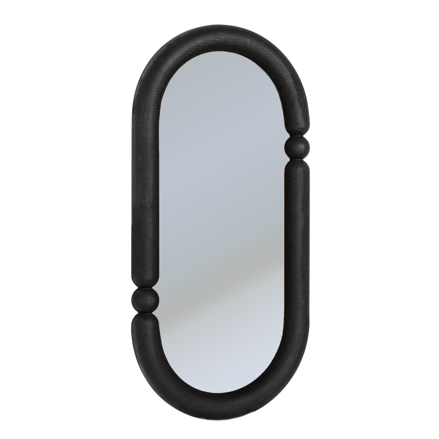 Creative Co-Op Oval Wood-Framed Wall Mirror, Black