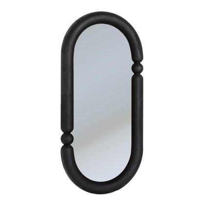 Creative Co-Op Oval Wood-Framed Wall Mirror, Black