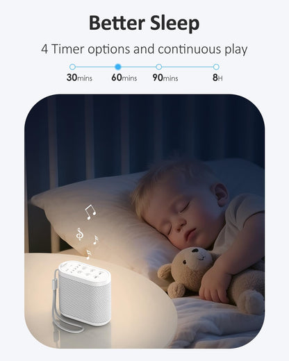 Portable Travel Sound Machine for Adults, Baby Sleeping : Super Long-Lasting & Rechargeable Battery, Headphone Jack, 21 Sounds - White Noise Machine for Office Privacy & Noise Canceling, Home, Gift