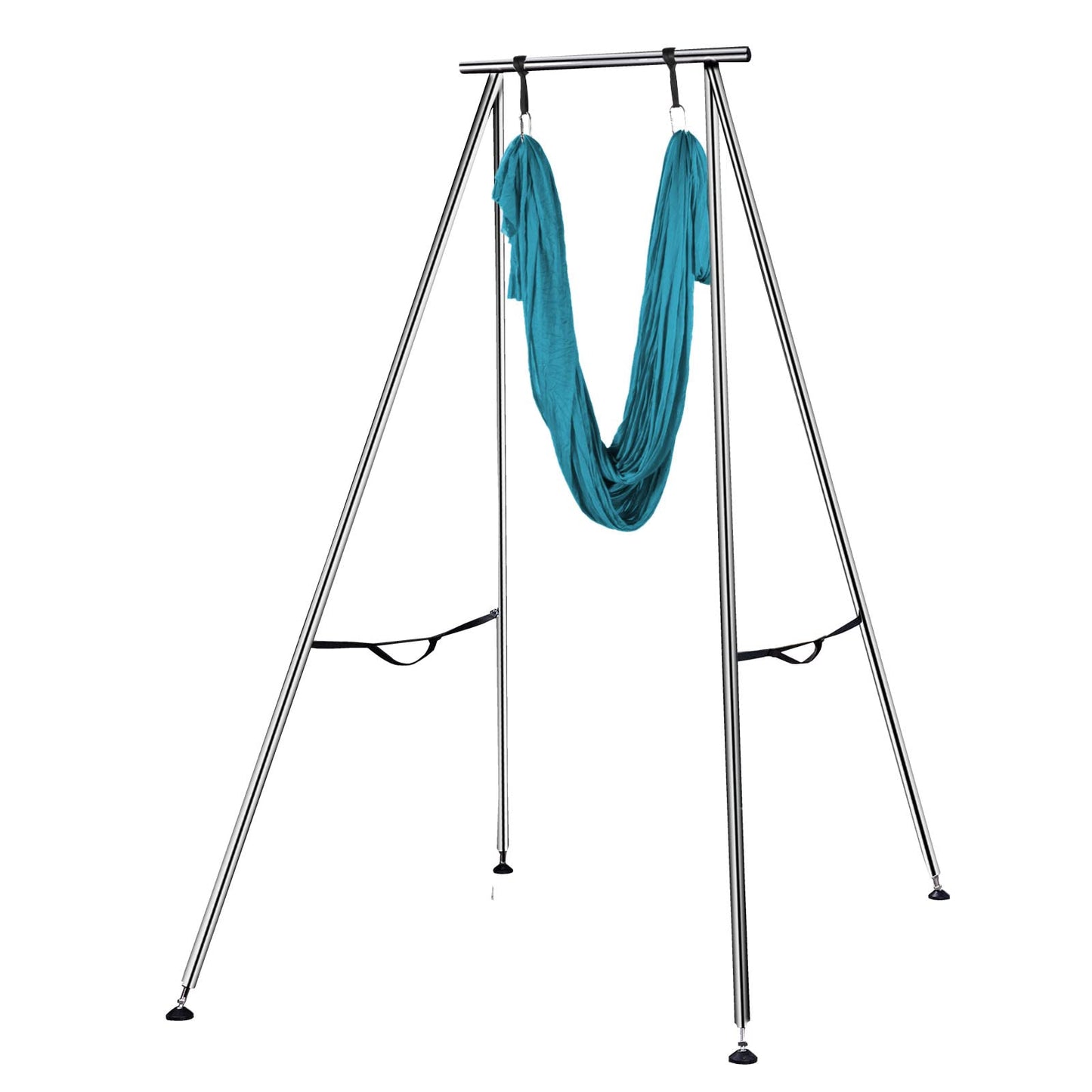 Happybuy Yoga Sling Inversion 9.6 FT Height Inversion Yoga Swing Stand Max Capacity 551lbs/250kg Aerial Yoga Frame with 236in/6m Yoga Swing Inversion Sling Body Bundle Safety Belts Green