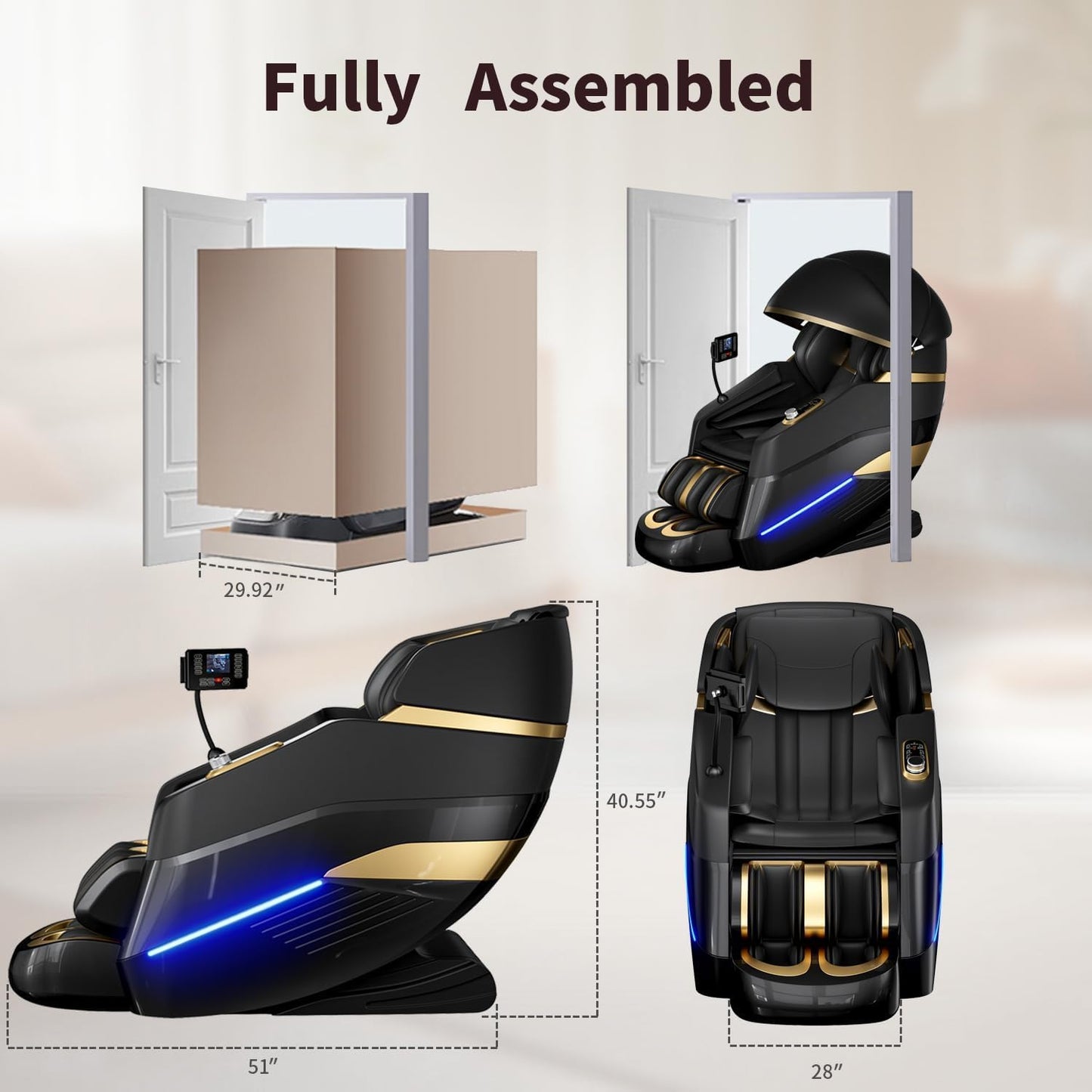 Massage Chair Full Body,Zero Gravity 3D SL-Track Shiatsu Massage Recliner Chair Built-in Heat System Airbag Massage with Body Scan, Deep Yoga Stretch, Calfrest Extension And Foot And Back massage