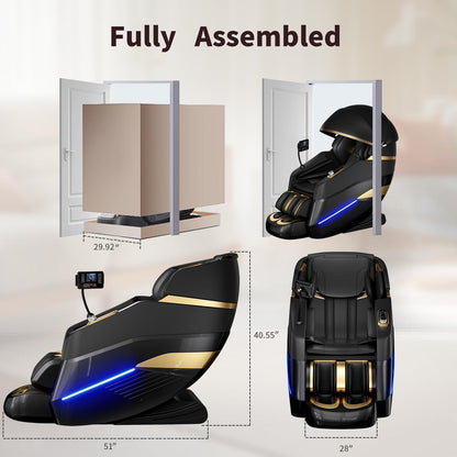 Massage Chair Full Body,Zero Gravity 3D SL-Track Shiatsu Massage Recliner Chair Built-in Heat System Airbag Massage with Body Scan, Deep Yoga Stretch, Calfrest Extension And Foot And Back massage