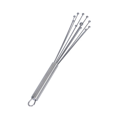 Restaurantware 10.5 in Stainless Steel Ball Whisk - German Standard Egg Beater with Ergonomic Handle, Dishwasher Safe - Manual Mixer Cooking Whisk for Baking, Stirring, Sauces, Beating
