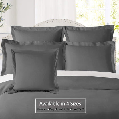 Nestl Soft Pillow Shams Set of 2, Double Brushed Microfiber Pillow Covers, Hotel Style Premium Bed Pillow Cases, Gray