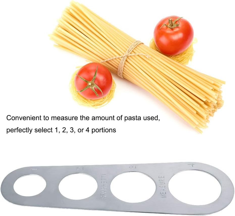 Stainless Steel Spaghetti Measurer, 4 Hole Portion Control Cooking Tool for Pasta Ruler