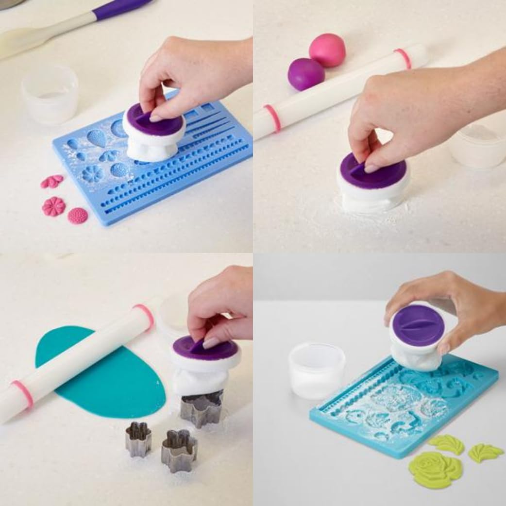 Fondant Dusting Pouch & Powder Container, Non-Stick Powder Puff Cup for Cornstarch, Icing Sugar, Flour | Essential Baking & Cake Decorating Tool for Fondant Work, Gum Paste & Cookies