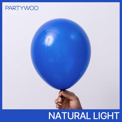 PartyWoo Blue Balloons - 140-Piece Navy Blue Balloon Arch Kit for Birthday, Gender Reveal & More