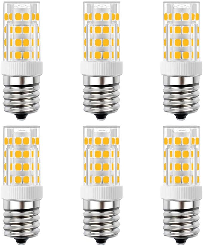 E17 LED Bulb, Non-Dimmable Stovetop Light, Appliance Bulb Under Microwave Oven, Warm White 3000K, 6-Pack
