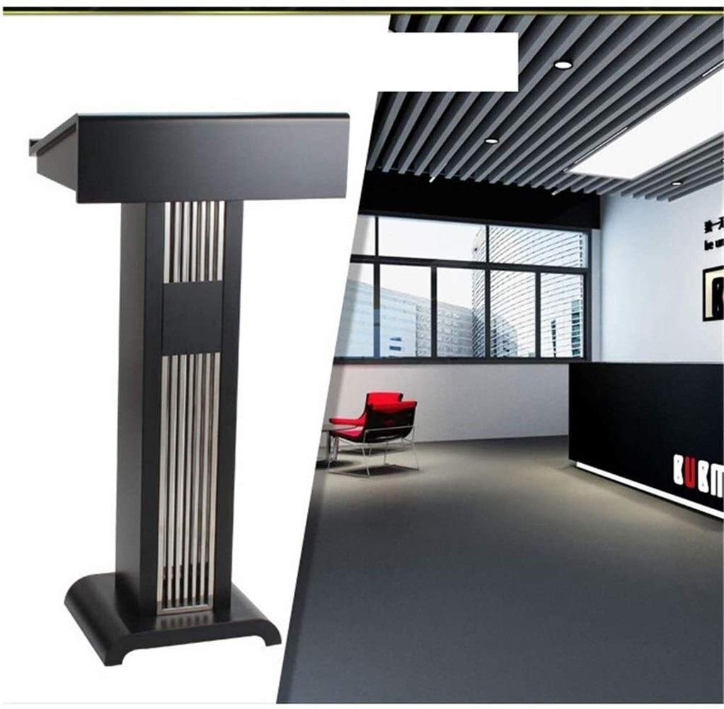 LaseVe Lectern Podium Stand, Floor Lectern Lecture Platform Speaking Simple Modern Hosting Stage Welcome Table Reception Desk Office Supplies Black