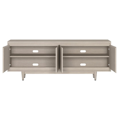 Henn&Hart TV Stand for TVs up to 75" with 2 Storage Cabinets with an Adjustable Shelf for Living Room, Family Room, or Office, Beech White