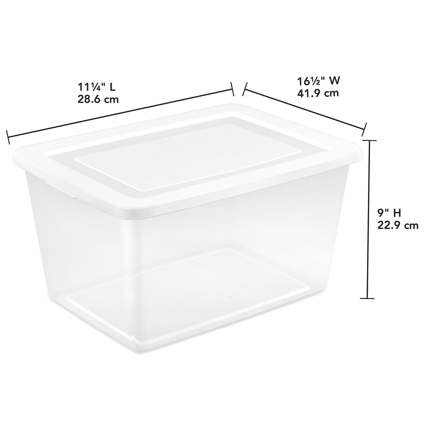 Sterilite 32 Pack Storage Box, 58 Quart Stackable Tote, Clear Plastic Container with Secure Snapping Lids for Home and Office Organization, White