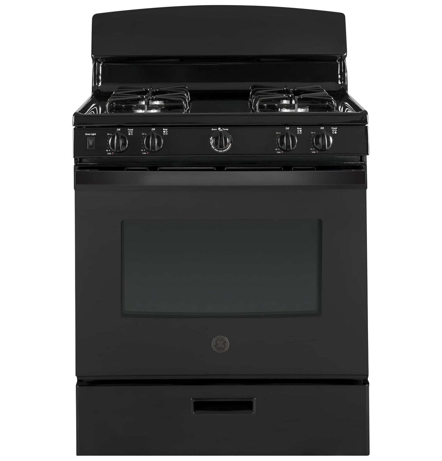GE 30-Inch Freestanding Gas Range with 4 Sealed Burners, Standard Clean Oven, Black