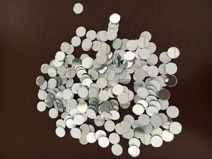 400pcs Mini Round Glass Mirror Mosaic, Small Round Glass Crafts, Real Glass Mirror Mosaic Tiles (Silver Mirror, 1x1cm)