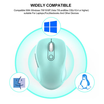 WisFox 2.4G Wireless Mouse for Laptop, Ergonomic Computer Mouse with USB Receiver and 3 Adjustable Levels, 6 Button Wireless Mice for Windows Mac PC Notebook (Grey)