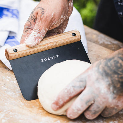 Gozney Dough Cutter - Natural Wood Handle Pizza Dough Cutter, Bench Scraper and Chopper