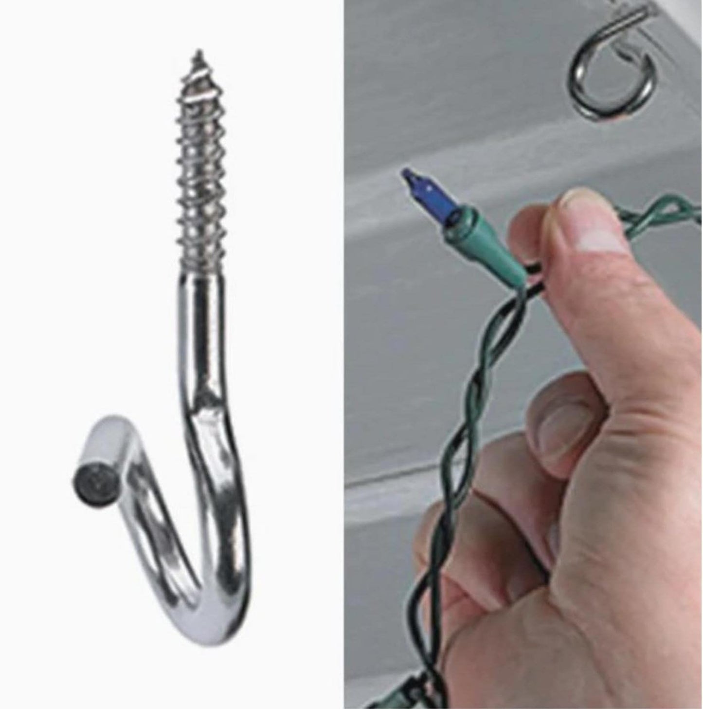 Hangman 20 Piece Christmas Lights Hanger Hooks - Stainless Steel (QH-20)