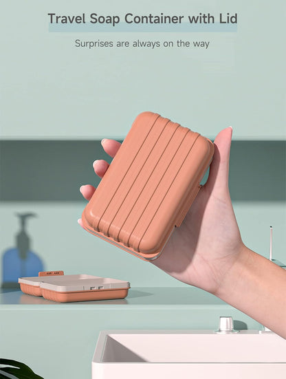 Doter Travel Soap Holder with Lid - Draining Soap Box for Shower -Compact Travel Soap Case Leak-Proof Design