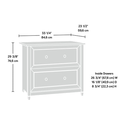 Sauder Edge Water 2 Drawer Lateral Filing Cabinet, Office File Cabinet, in Estate Black finish