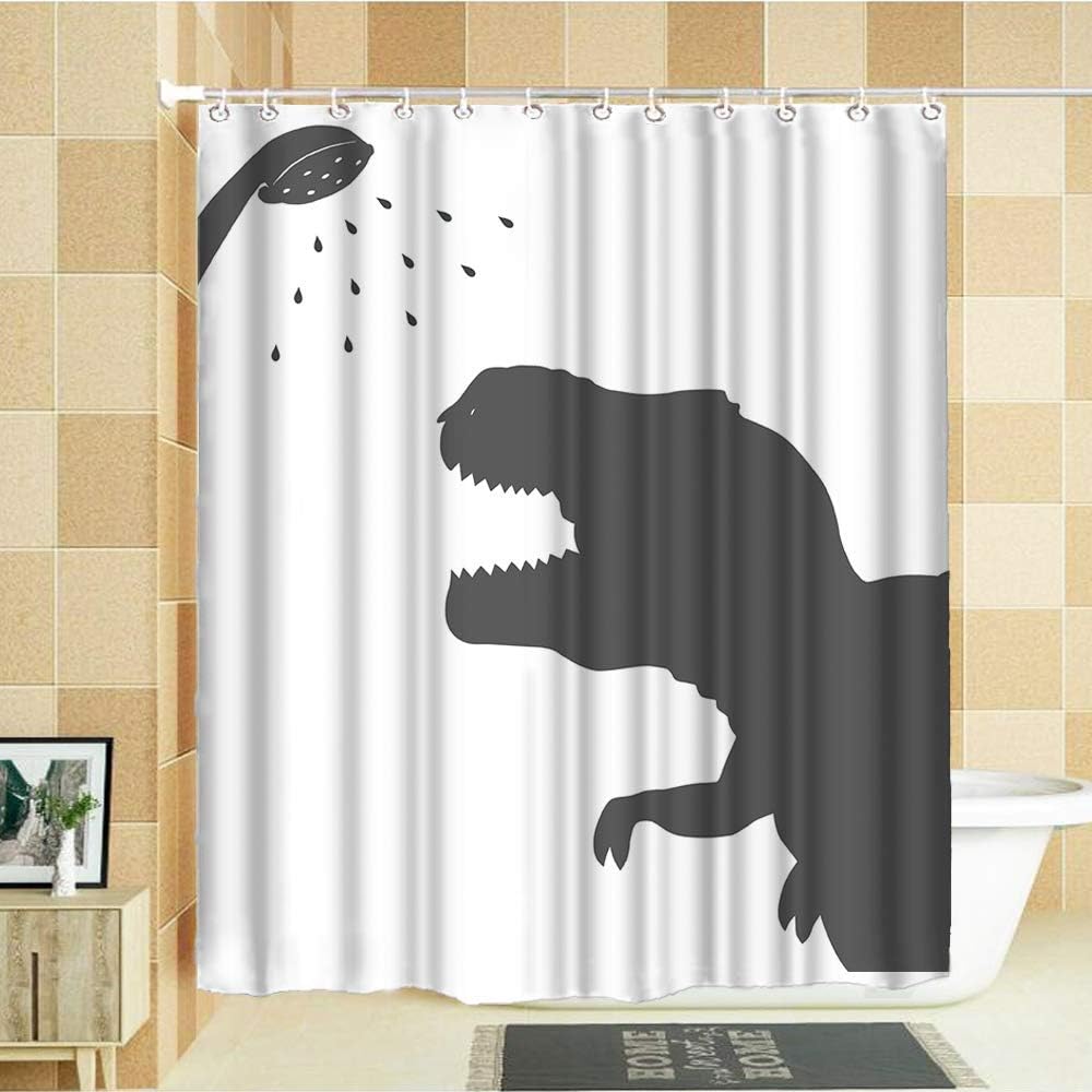 Animal Dinosaur Fabric Shower Curtain, Waterproof Polyester Fabric Bathroom Set with Hooks, 72x72IN