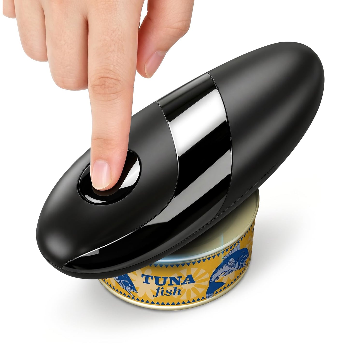 Automatic Electric Can Opener for Seniors & Arthritis, One-Touch Hands-Free Operation, Fits All Can Shapes, Smooth Edge, Battery Powered Portable Kitchen Gadget