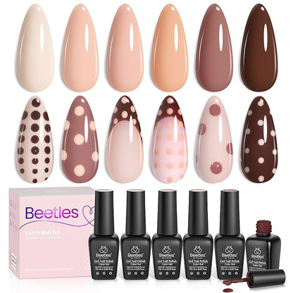 Beetles Halloween Gel Nail Polish Set – Wicked Mystic 8 Colors Gel Polish Kit, Gold Silver Black Green Blue Cat Eye Purple Red Glitter with Nail Art Accessories UV LED Soak Off Manicure Gift for Women