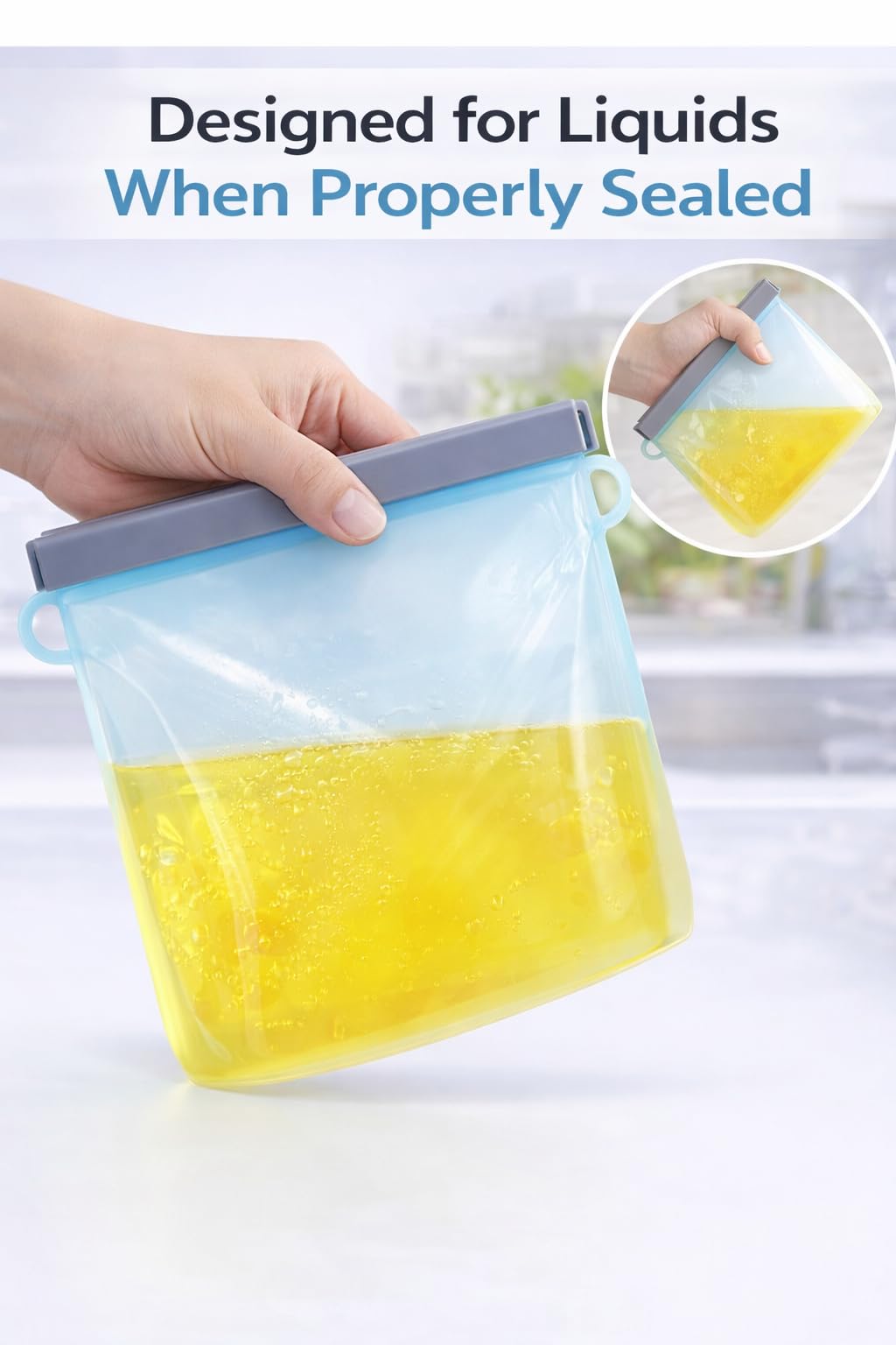 Reusable Silicone Food Storage Bags: Leak-Reistent Stand-up Pouches for Meal Prep, Sandwiches, Snacks, Baby Food, 3 Pack (500ml, 1000ml, 1500ml). BPA-Free, Freezer and Dishwasher Safe, Eco-Friendly