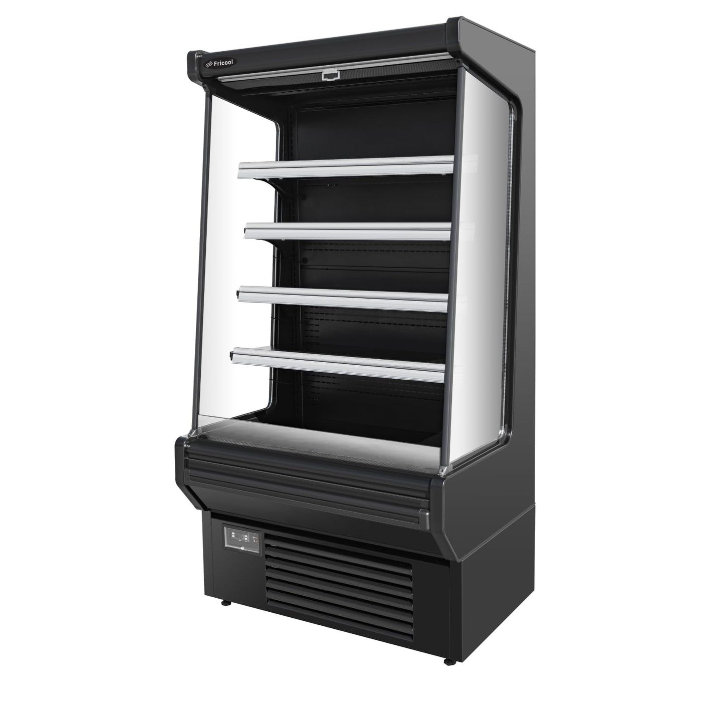 FRICOOL 52" Display Refrigerators Open Air Food Refrigerated Display Case for Commercial Bakery Pastry Refrigerated Upright Display Cooler Case for Stores, Supermarkets, Bar, Shops, 36~41℉, Black