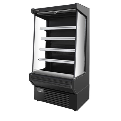 FRICOOL 52" Display Refrigerators Open Air Food Refrigerated Display Case for Commercial Bakery Pastry Refrigerated Upright Display Cooler Case for Stores, Supermarkets, Bar, Shops, 36~41℉, Black