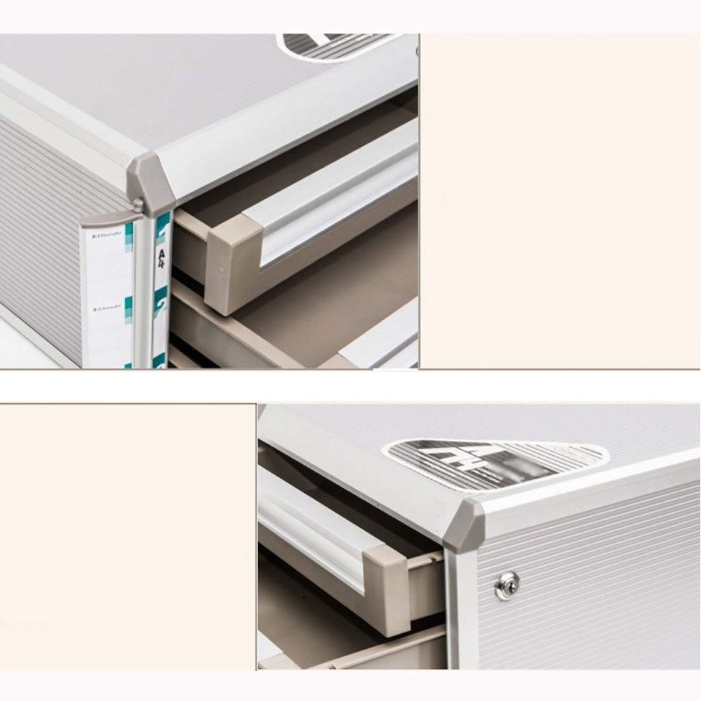 IIPOSAQQ Desktop Drawer Sorter 5 Drawers with Lock Safety Cabinet Storage Cabinet- Sliver(Size:12.6in14.4in11.92in) File Cabinets