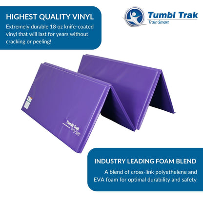 Tumbl Trak Gymnastics Folding Tumbling Panel Mat, 4ft x 8ft x 1-3/8in, Purple
