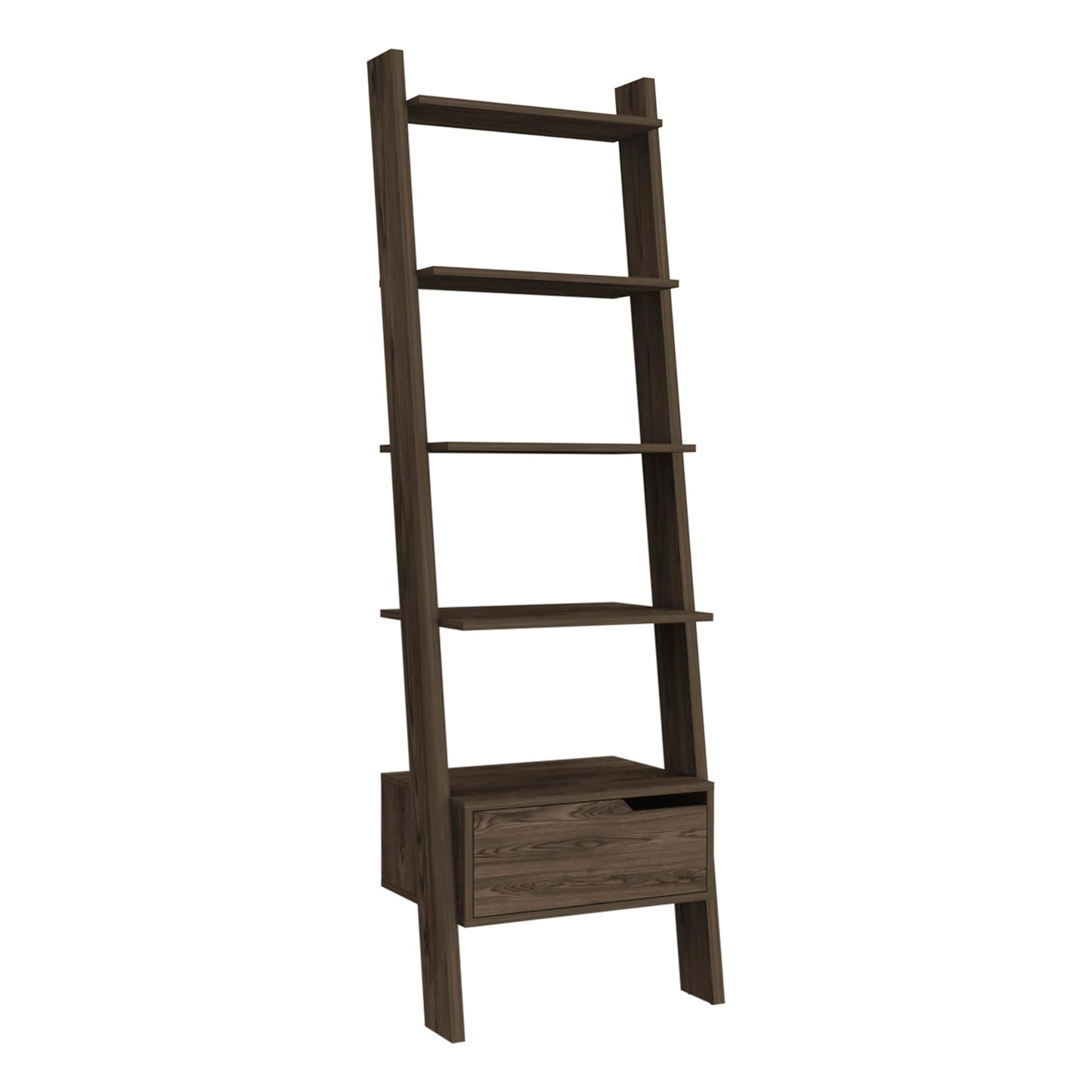 Adigyco Bookcase, One Drawer, Five Open Shelves, Dark Walnut,Five Open Shelves (11,81''H X 20,07''W)