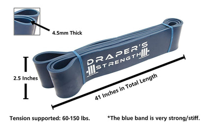 Draper's Strength Heavy Duty Resistance Stretch Loop Bands for Powerlifting Workout Exercise and Assisted Pull Ups