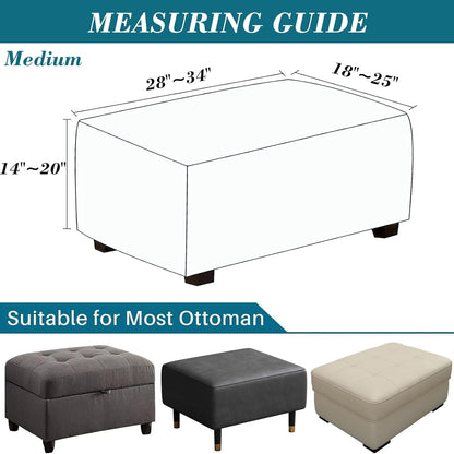 HFCNMY Ottoman Cover Rectangle,Stretch Velvet Ottoman Slipcovers Thick Slipcover Rectangle Slipcovers for Soft Foot