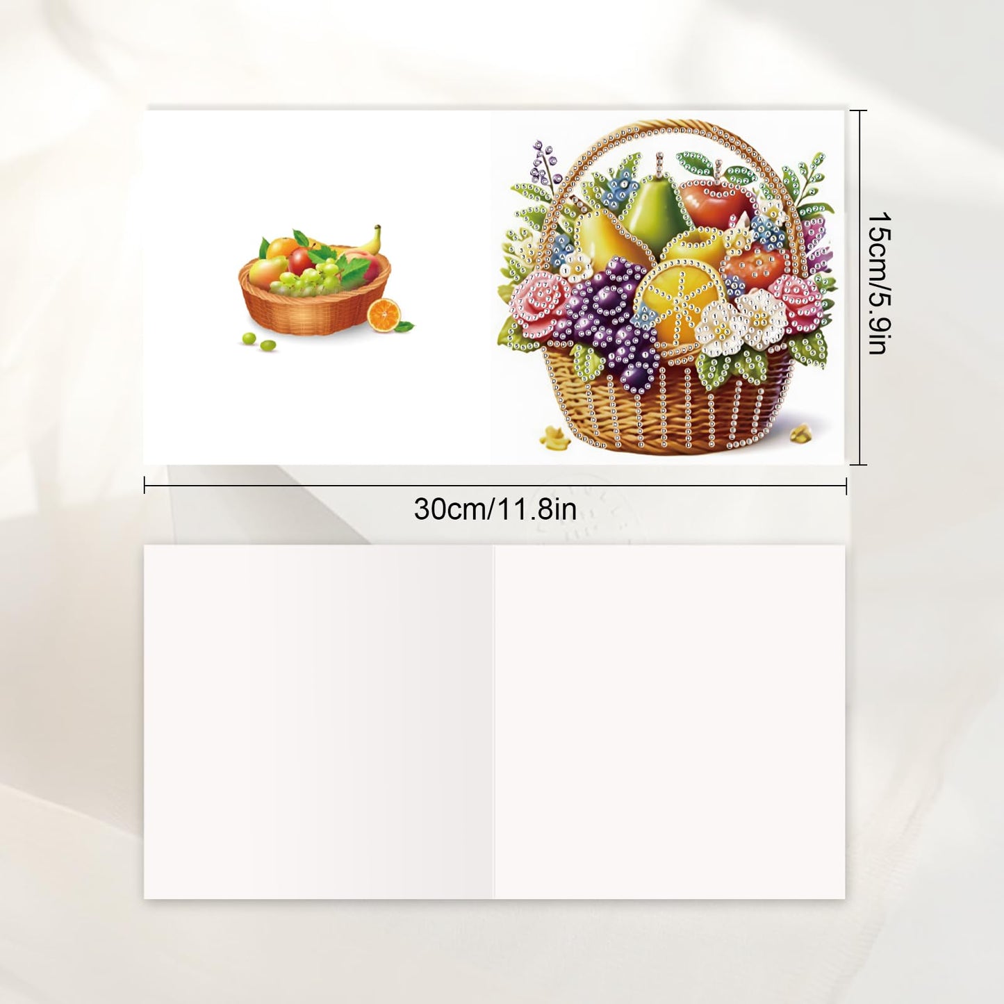 JISHSHAY 6 PCS Diamond Painting Greeting Cards Fruit Basket Diamond Art Birthday Cards with Envelopes Gem Art Mosaic Kits for Adults, for Anniversary Valentine Thank You Graduation All-Occasion