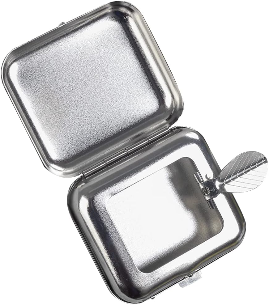 Stainless Steel Mini Pocket Ashtray, Portable Cigarettes Ash Tray with Lid, Compact Car Supplies for Office, Home