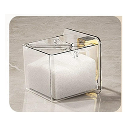 Seasoning Organizer Box, Acrylic Spice Storage Box, 3 Compartments Transparent Spice Rack Spice Jar Spice Container With Lid And Spoon Storage Container Black