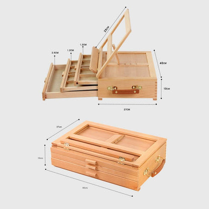 Portable Handheld Desktop Easel - Wood Painting Stand for Artists & Kids, Ideal for Studio Use, Picture Box & Poster Display, Lightweight & Easy to Carry