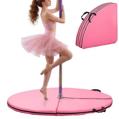 Foldable Non-Slip Dance Pole Mat, EPE Foam Crash Pad for Fitness, Gymnastics, Aerial Yoga & Ballet - Portable Circular Exercise Mat for Safe Dancing