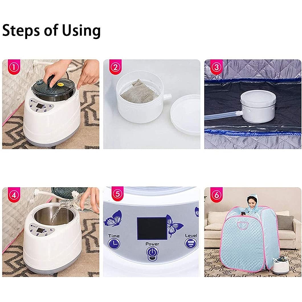 Lightweight Portable Personal Steam Sauna Spa Foldable Four-Layer Insulation Waterproof Sauna Tent and 1000W Sauna Steam Generator for Weight Loss Detox Therapy
