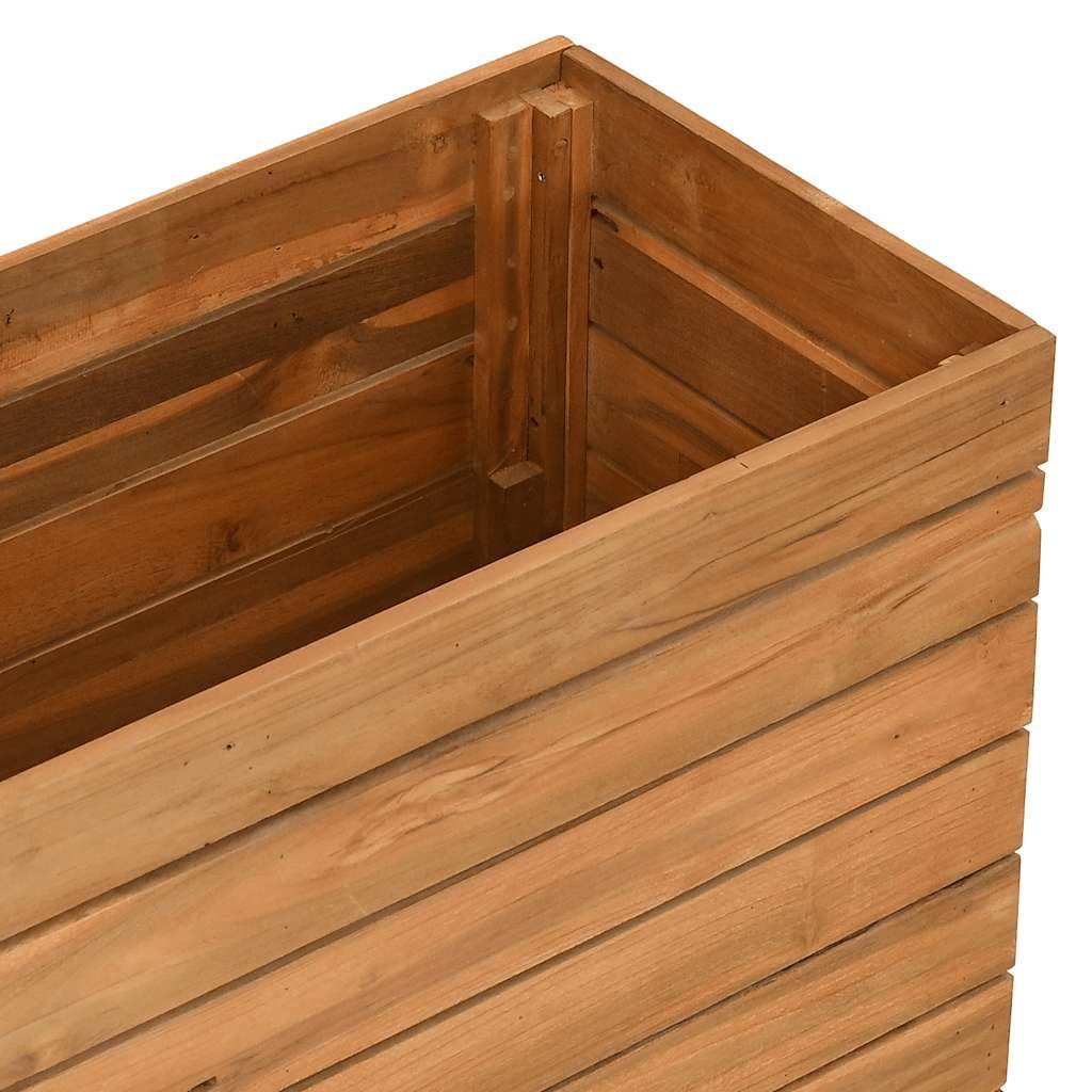 Favemtsl Large Adjustable Rustic Raised Garden Bed 39.4"x15.7"x28.3", Recycled Teak Wood Outdoor Planter Box with Steel Frame, Eco-Friendly Elevated Flower Bed for Patio Balcony Deck