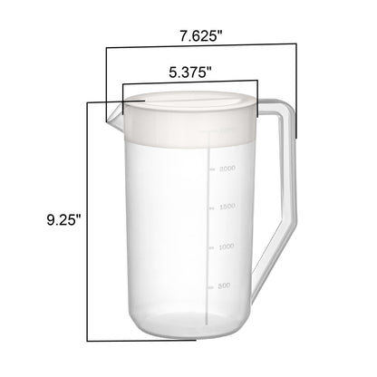 Amazing Abby - Kitchen Party - 2-Quart Plastic Pitcher (2-Pack), Unbreakable Water Pitcher with Lid, BPA-Free, Heat-Resistant, Dishwasher-Safe, Great for Both Iced and Hot Drinks, Indoors and Outdoors
