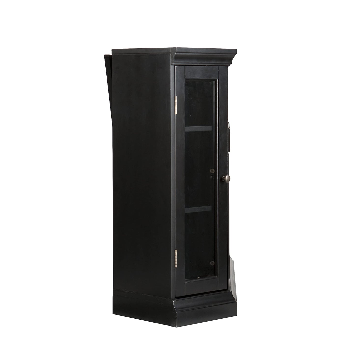SEI Furniture Claremont Convertible Corner Electric Fireplace Media Stand with Storage, Black