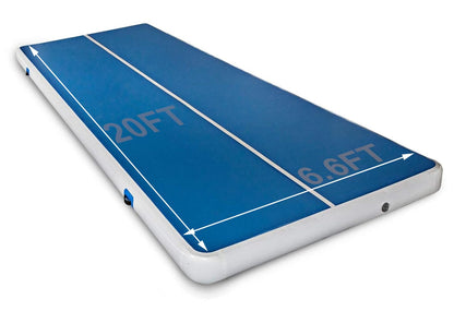 ERfairdeal Air Gymnastics Track Mat 20FTx6.6FTx8 inches Thickness Gymnastics Tumbling Air Mat Inflatable Tumble Track with Electric Air Pump for Gym/Training/Yoga/Home use/Exercise/Cheerleading/Water