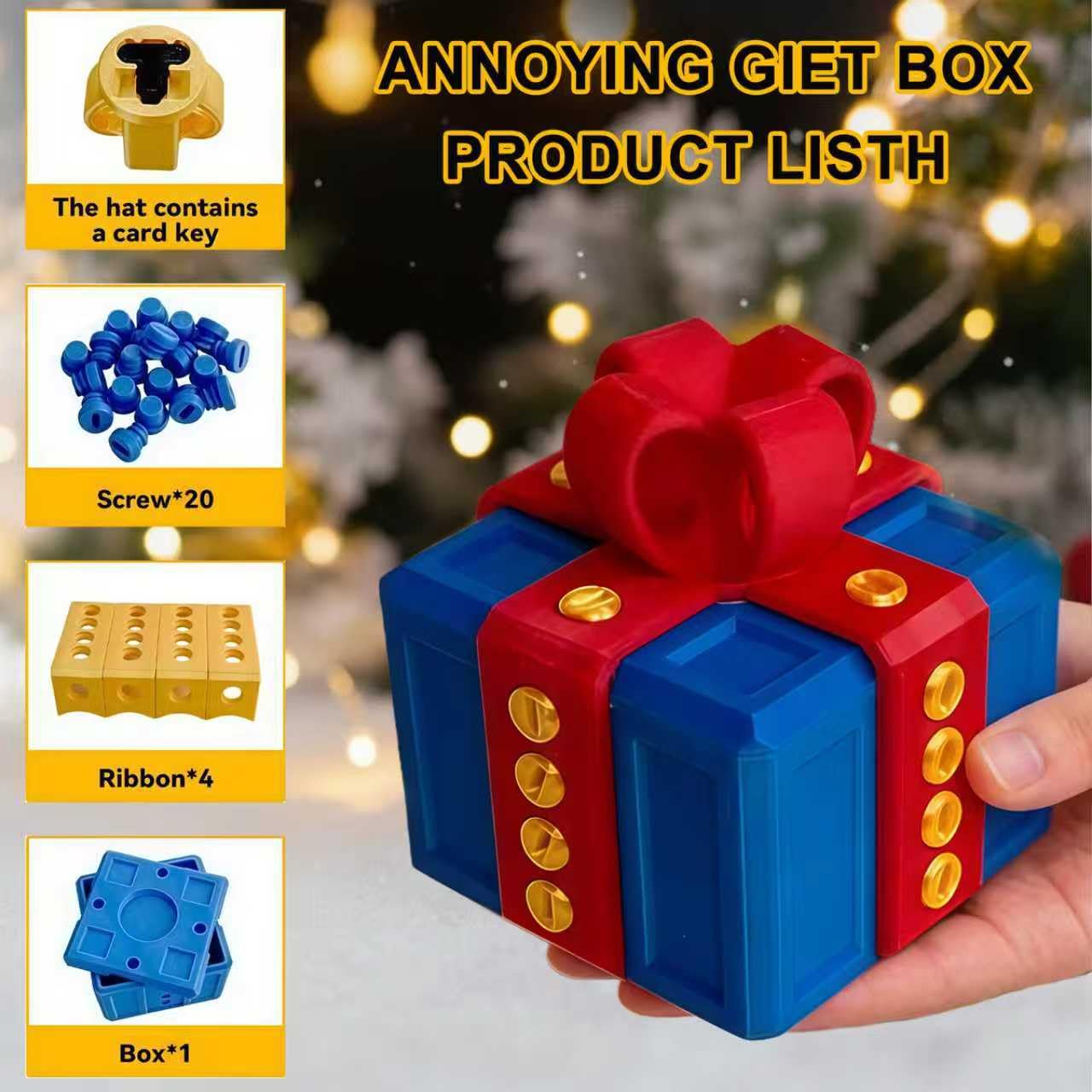 Shelprojsu Funny Valentines Day Gifts/Prank Box with Finger Gift Box/Surprise Box with Finger/Annoying 3D Printed Screw Gifts Boxes Ideal Gift for Lovers Birthday,Christmas,Halloween (Color/B)