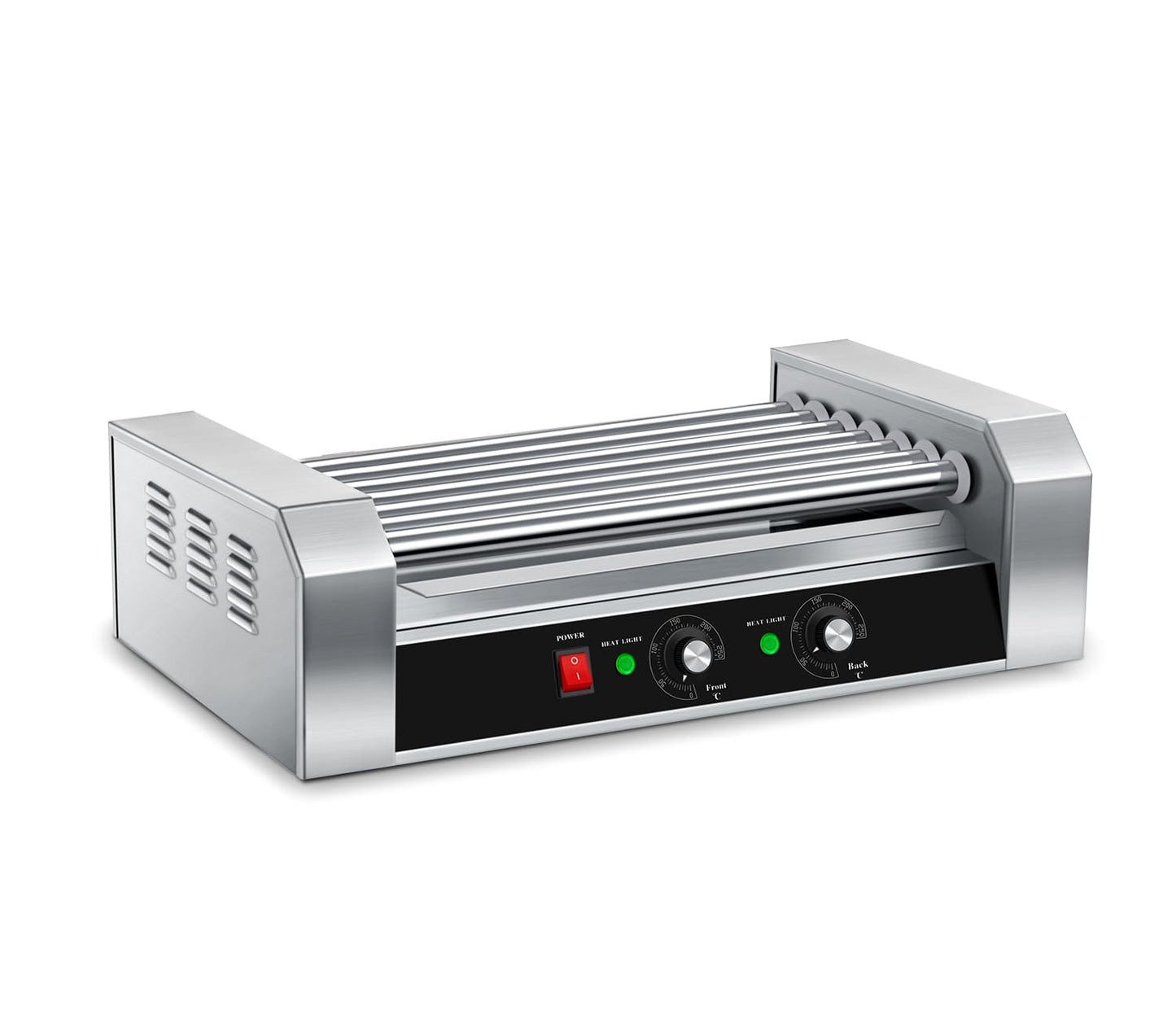 SYBO Hot Dog Roller, 18 Hot Dog 7 Roller Grill Cooker Machine with Removable Stainless Steel Drip Tray, 1000-Watts, Commercial Grade