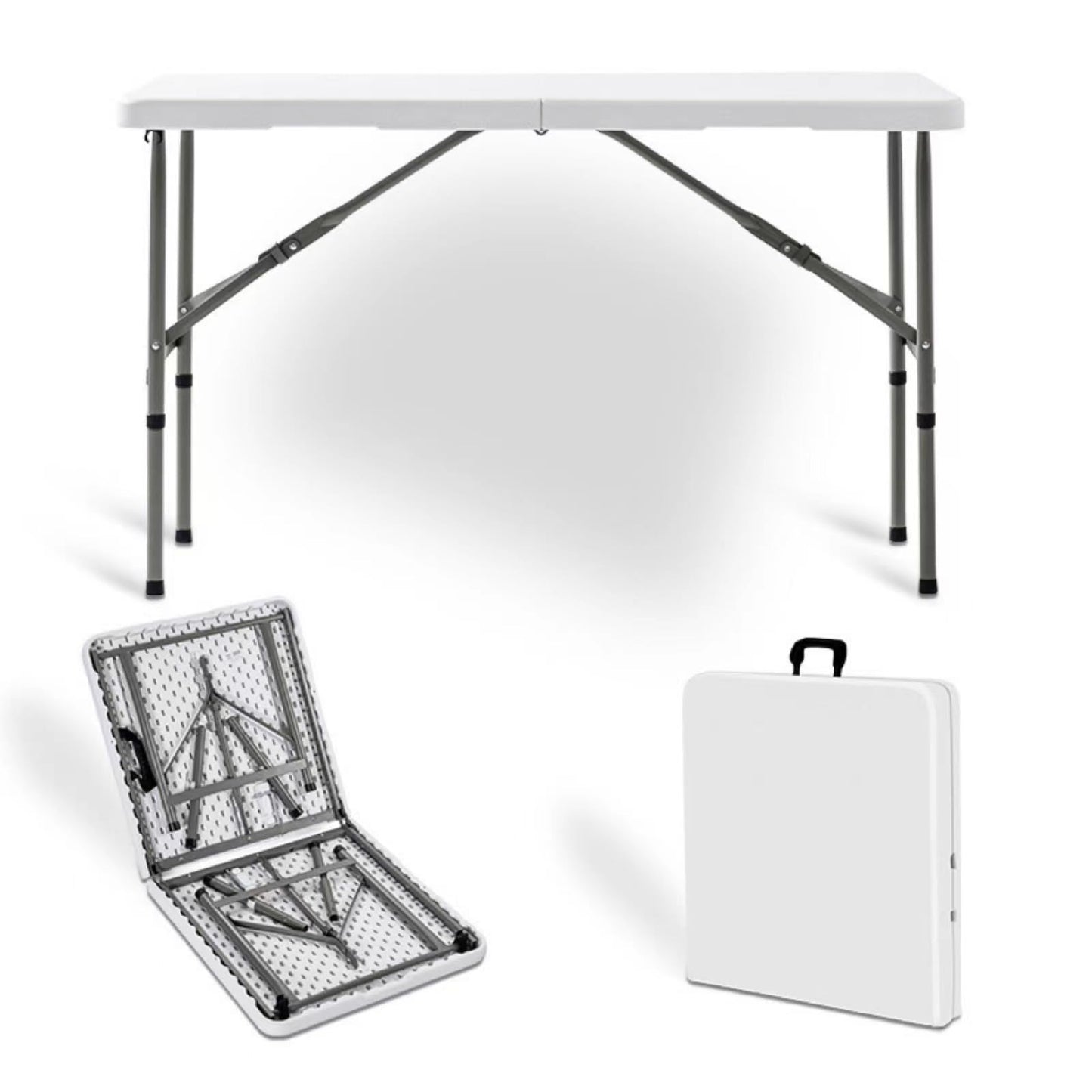 6ft Portable Aluminum Folding TableLightweight Collapsible BBQ Camping & Outdoor Dining Table Perfect for Garden Picnics Cookouts Buffets (Black)