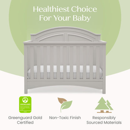 Delta Children Perry 6-in-1 Convertible Crib - Greenguard Gold Certified, Moonstruck Grey